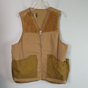 Vintage 1970's Chief Corduroy trim vest with big pockets mens Large